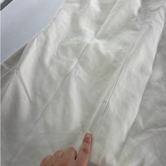 Marina Moscone Collective Vest Womens Medium White Twill Long Wrap Collared - Picture 11 of 11